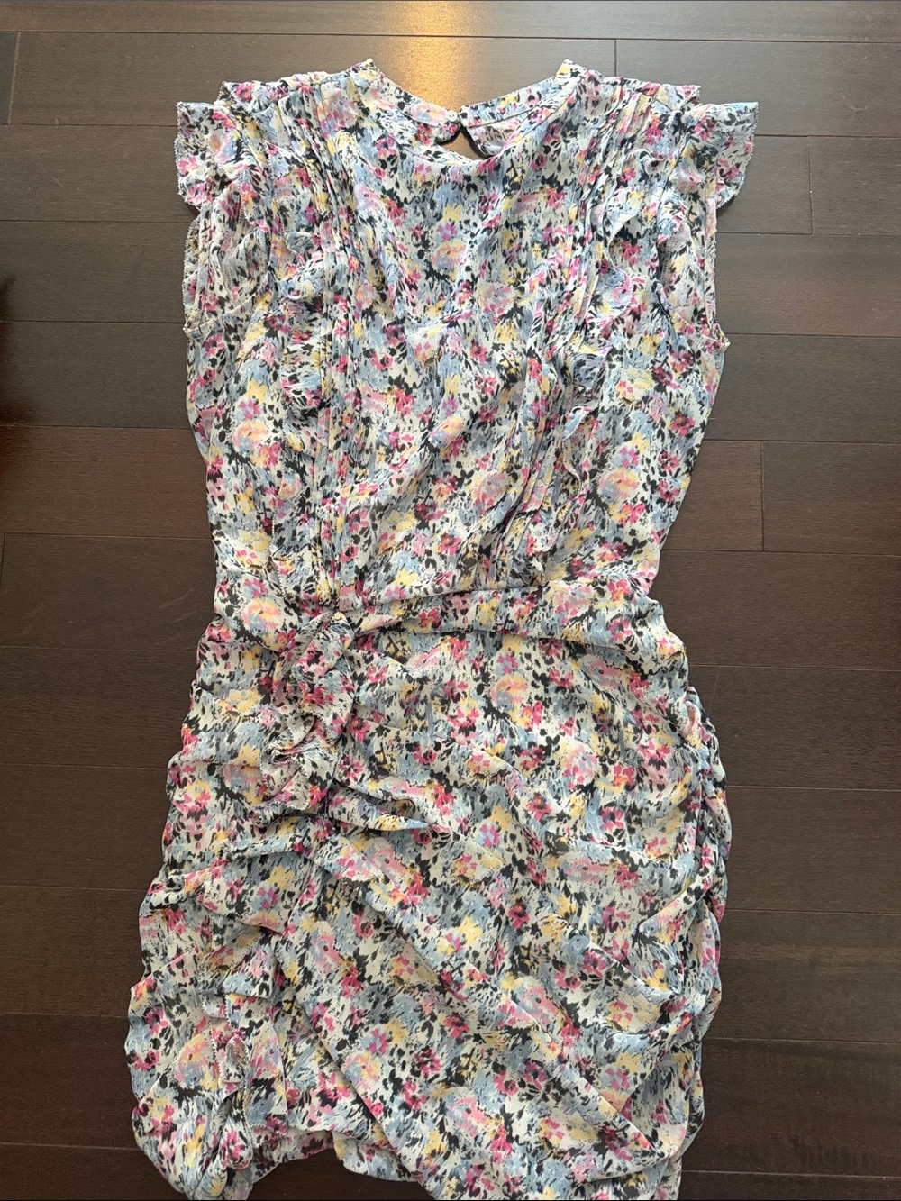 All Saints Hali Mirus Mini Dress Ruffled Floral-Print